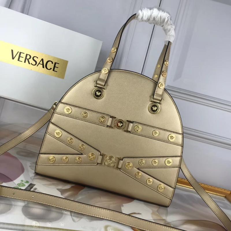 Versace Chain Handbags DBFG307 Bowling Bag Large Gold